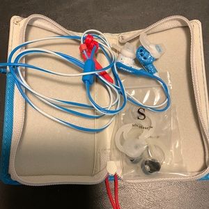Bose wired earbuds with carrying case.